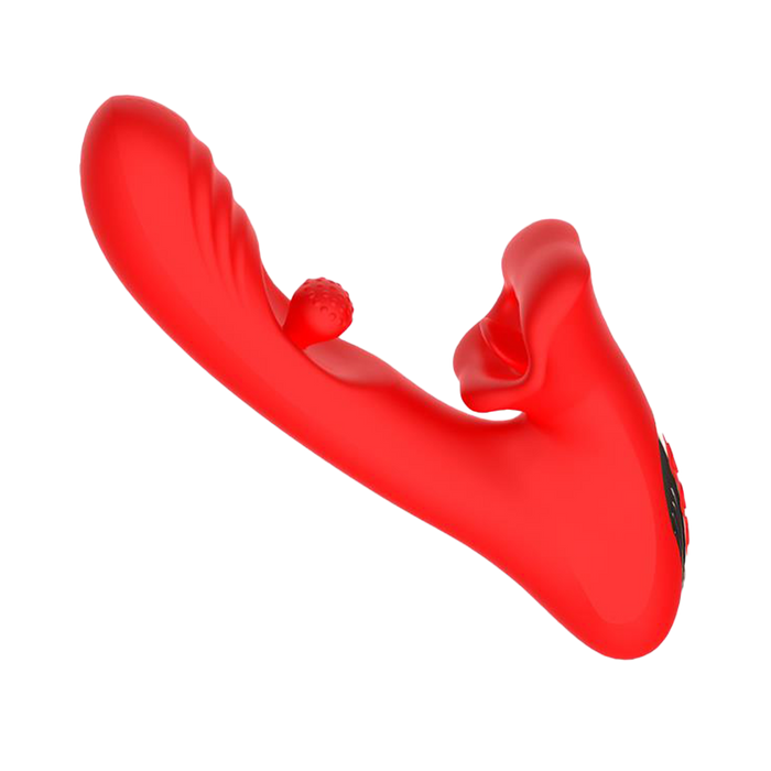 IY - Franky - Knabbelende Vibrator met Roterende Bal - Met App Control - Rood-Erotiekvoordeel.nl