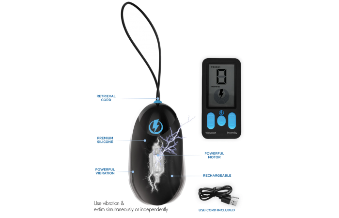 Zeus - E-Stim Pro Siliconen Vibrerend Ei met Afstandsbediening-Erotiekvoordeel.nl