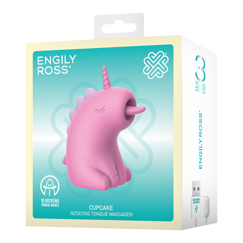 ER - Cupcake Unicorn - Clitoris Vibrator met 360° Roterende Tong - Roze-laced-up.nl