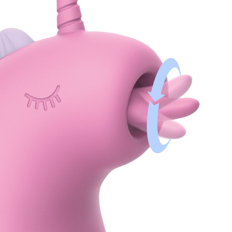 ER - Cupcake Unicorn - Clitoris Vibrator met 360° Roterende Tong - Roze-laced-up.nl