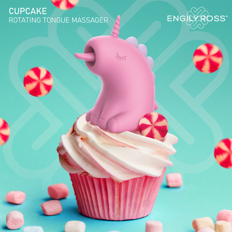 ER - Cupcake Unicorn - Clitoris Vibrator met 360° Roterende Tong - Roze-laced-up.nl