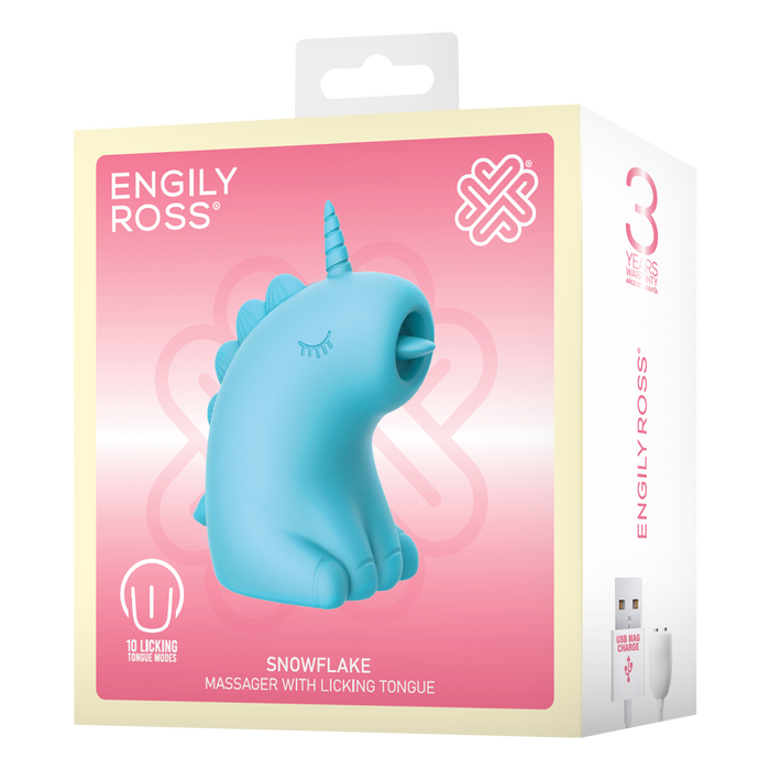 ER - Snowflake Unicorn - Clitoris Vibrator met Likkende Tong - Blauw-Erotiekvoordeel.nl