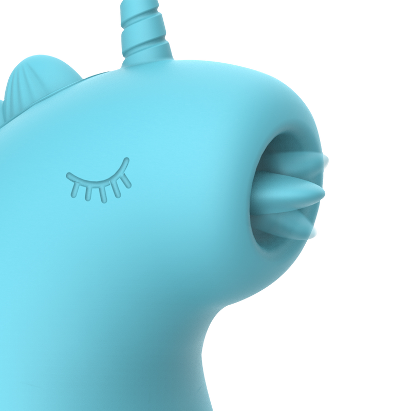 ER - Snowflake Unicorn - Clitoris Vibrator met Likkende Tong - Blauw-laced-up.nl