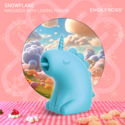 ER - Snowflake Unicorn - Clitoris Vibrator met Likkende Tong - Blauw-laced-up.nl