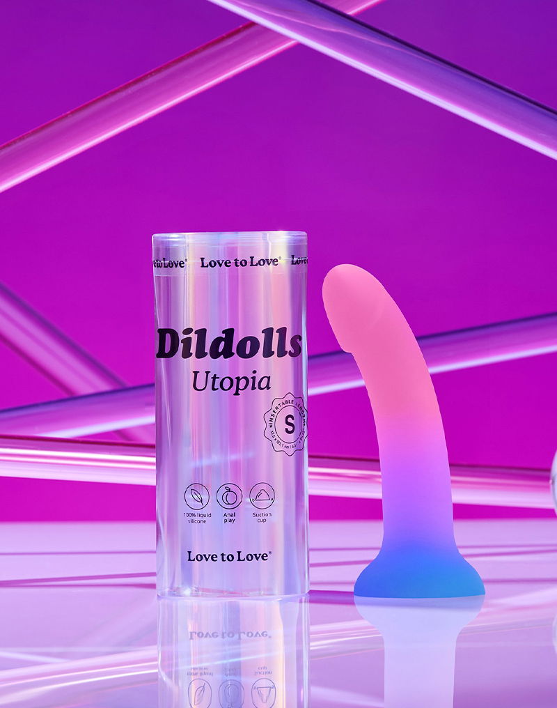 Love to Love - Utopia - Dildolls - Gladde Dildo - Roze/Violet/Blauw-laced-up.nl