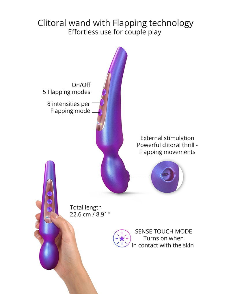 Love to Love - Pleaser - Wand Vibrator met Flapper Functie - Iridescent Night-laced-up.nl