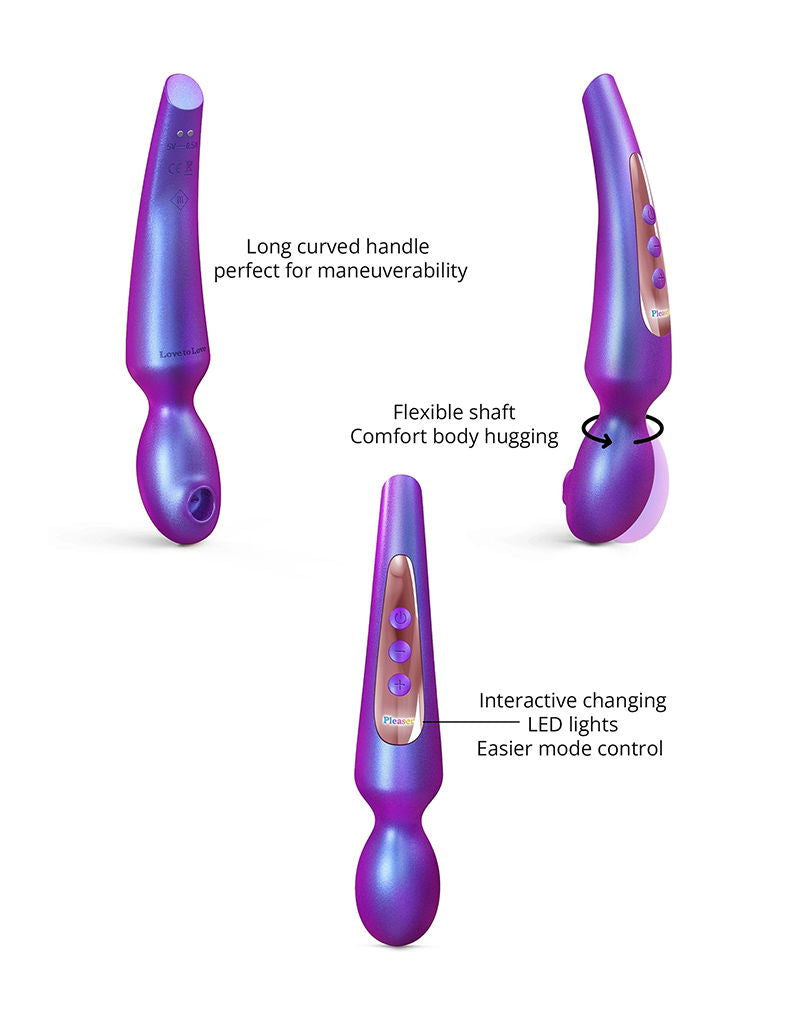 Love to Love - Pleaser - Wand Vibrator met Flapper Functie - Iridescent Night-laced-up.nl