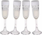 4x Bruiloft bellenblaas champagne glazen - 4 x 10 cm - Bellenblazen - Trouwerij/huwelijk - Bruiloftsgasten feestartikelen-laced-up.nl