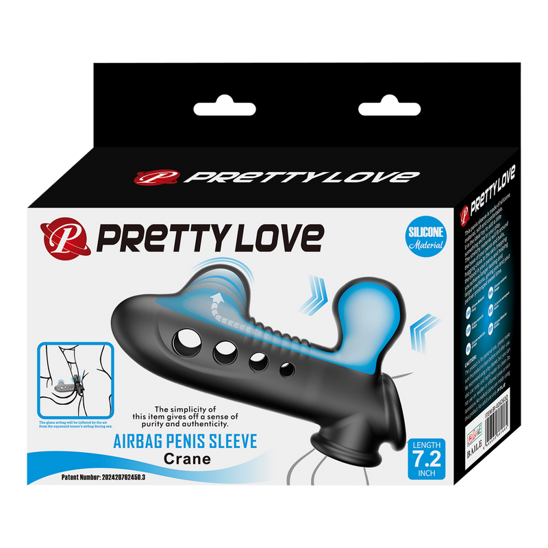Pretty Love - Crane - Opblaasbare Penis Sleeve - Zwart-laced-up.nl