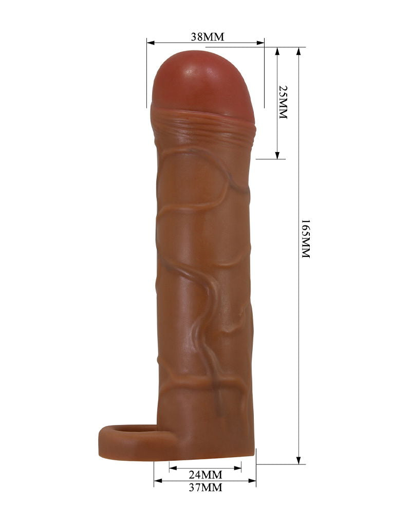 Pretty Love - Bunion - Verlengende Penis Sleeve met Cockring - 25mm - Bruin-laced-up.nl