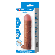 Pretty Love - Bunion - Verlengende Penis Sleeve met Cockring - 25mm - Bruin-laced-up.nl