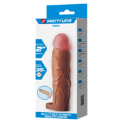 Pretty Love - Hani - Verlengende Penis Sleeve met Cockring - 50mm - Bruin-laced-up.nl