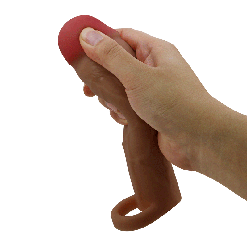 Pretty Love - Hani - Verlengende Penis Sleeve met Cockring - 50mm - Bruin-laced-up.nl