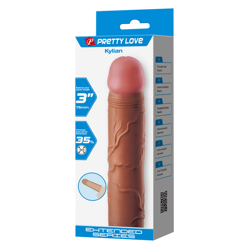 Pretty Love - Kylian - Penisverlenger - 75mm - Bruin-laced-up.nl