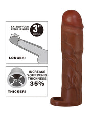 Pretty Love - Gerd - Cockring met verlengde Penis Sleeve - 75mm - Bruin-laced-up.nl