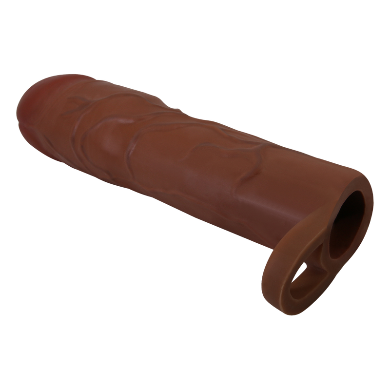 Pretty Love - Gerd - Cockring met verlengde Penis Sleeve - 75mm - Bruin-laced-up.nl