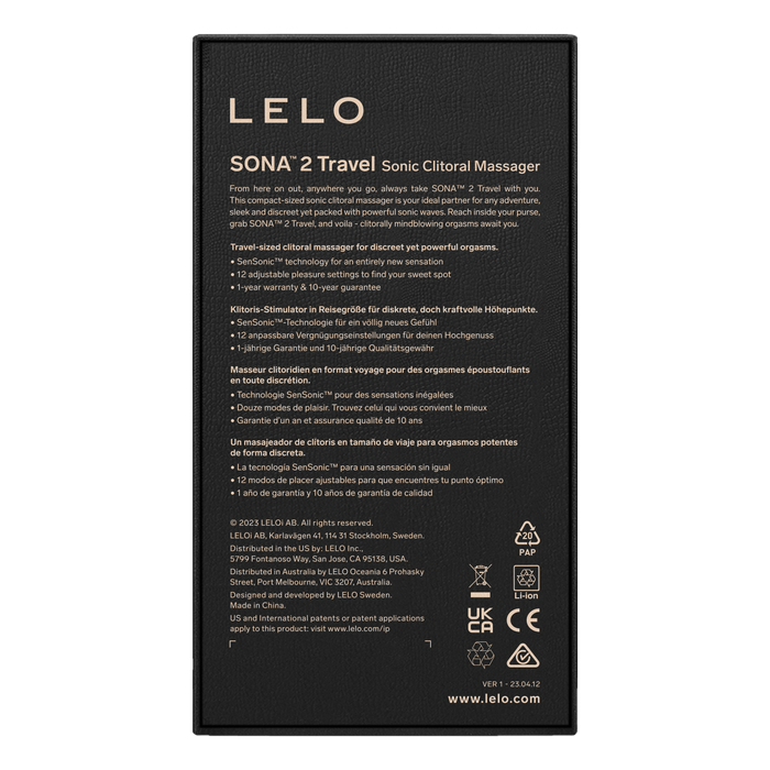 Lelo - Sona 2 Travel - Luchtdruk Vibrator - Paars-Erotiekvoordeel.nl