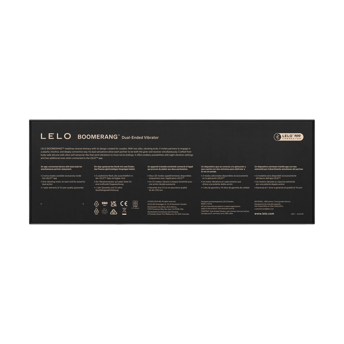 LELO - Boomerang - Dubbelzijdige Vibrator - Dubbele Motor - Cerise-Erotiekvoordeel.nl