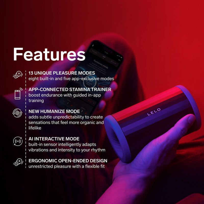 LELO - F2S™ Double Sonic - Sonische Masturbator & Stroker - Rood-Erotiekvoordeel.nl