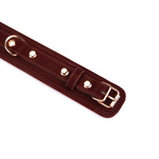 Liebe Seele - Metallic Shade Red - Vegan PU Lederen Collar - Rood/Rosé Goud-Erotiekvoordeel.nl