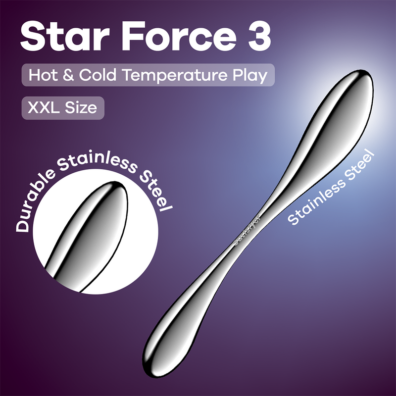 Satisfyer - Star Force 3 - RVS Dildo-laced-up.nl