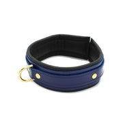 Kiotos - Collar Leder - Blauw/Zwart - Gouden Hardware-laced-up.nl
