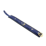 Kiotos - Collar Leder - Blauw/Zwart - Gouden Hardware-laced-up.nl