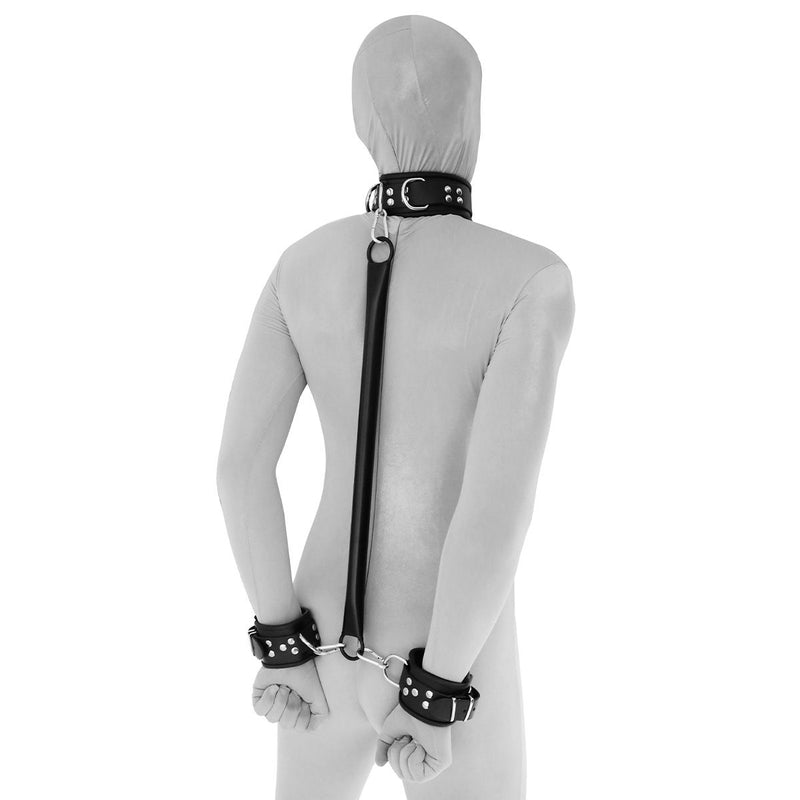 Kiotos - Spreader bar met lederen handboeien en collar-laced-up.nl
