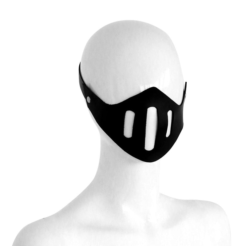 Kiotos - Lederen Muilkorf Masker - Zwart-laced-up.nl