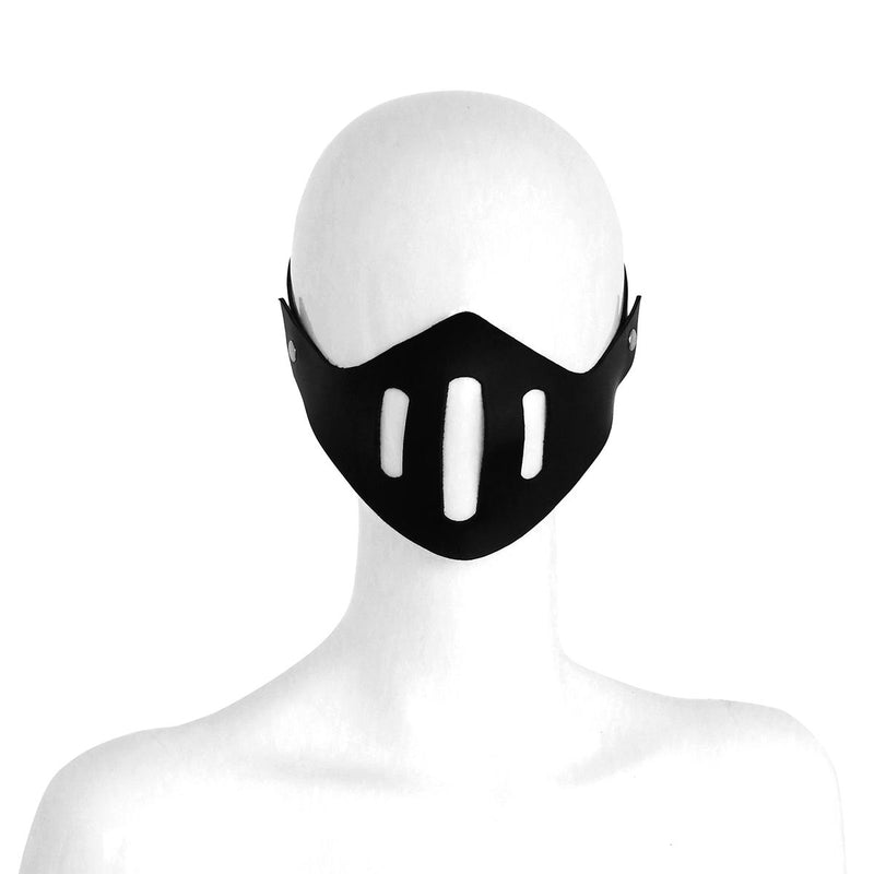 Kiotos - Lederen Muilkorf Masker - Zwart-laced-up.nl