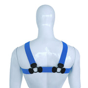 Kiotos - Elastisch Borstharnas - Tuigje - Riemenbody - Blauw-laced-up.nl