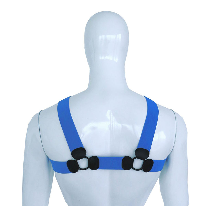 Kiotos - Elastisch Borstharnas - Tuigje - Riemenbody - Blauw-laced-up.nl