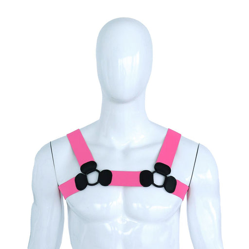 Kiotos - Elastisches Brustgeschirr - Harness - Riemenbody - Rosa - Laced-up.nl
