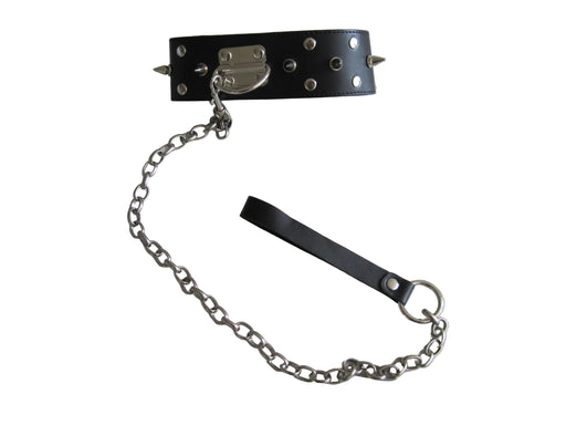 Mister B - Collar - Halsband van Tuigleer met Kegelniet en Hondenriem-Erotiekvoordeel.nl
