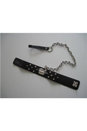 Mister B - Collar - Halsband van Tuigleer met Kegelniet en Hondenriem-laced-up.nl