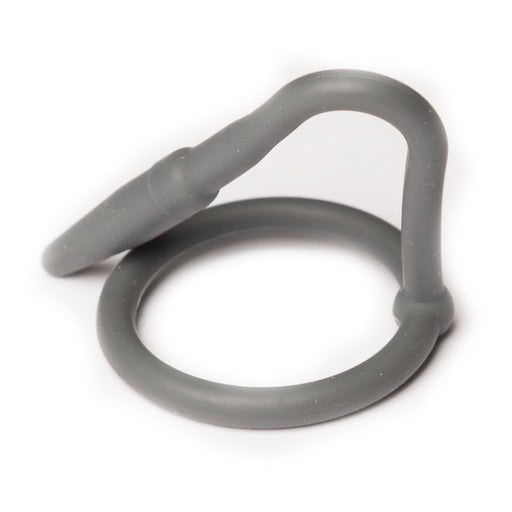 Sport Fucker - Siliconen Cockring Met Penisplug - Grijs-Erotiekvoordeel.nl