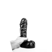 All Black - Grote Dildo met Aders - 24.5 x 6 cm - Zwart-Erotiekvoordeel.nl