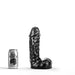 All Black - Grote Dildo met Aders - 24.5 x 6 cm - Zwart-Erotiekvoordeel.nl
