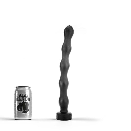 All Black - Lange Geribbelde Buttplug - 32 cm - Zwart-Erotiekvoordeel.nl