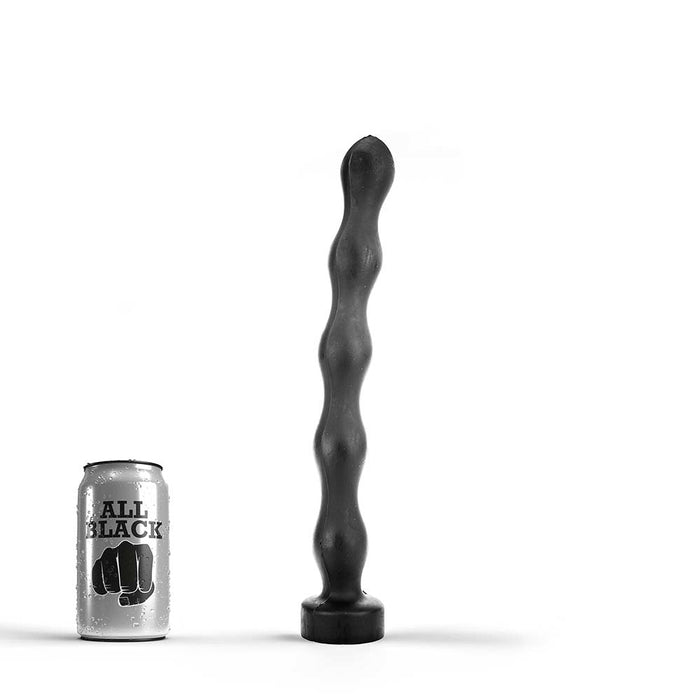 All Black - Lange Geribbelde Buttplug - 32 cm - Zwart-Erotiekvoordeel.nl