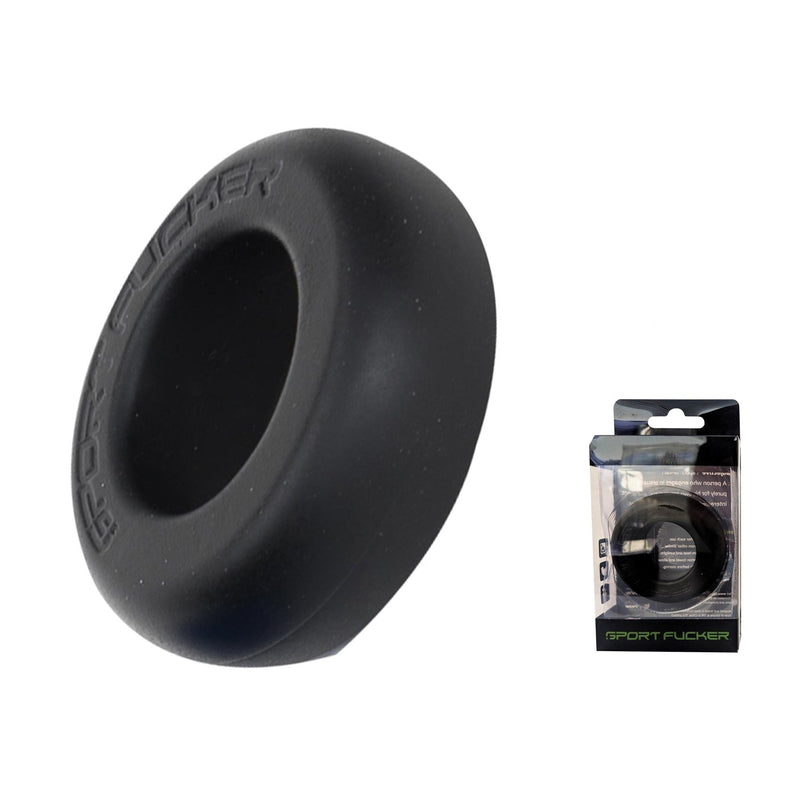 Sport Fucker - Muscle Ring - Siliconen Cockring of Ball Stretcher - Zwart-laced-up.nl