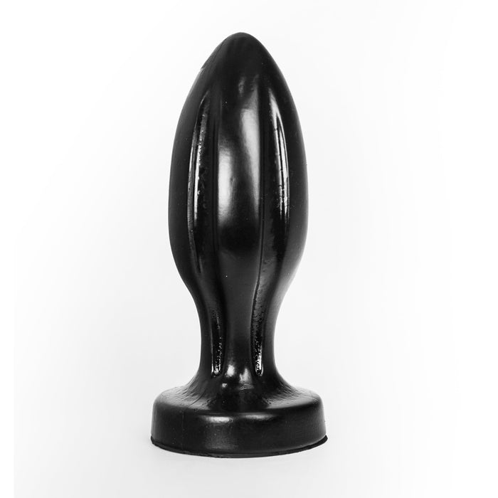 All Black - Grote Buttplug met Groeven - 21 cm - Zwart-Erotiekvoordeel.nl