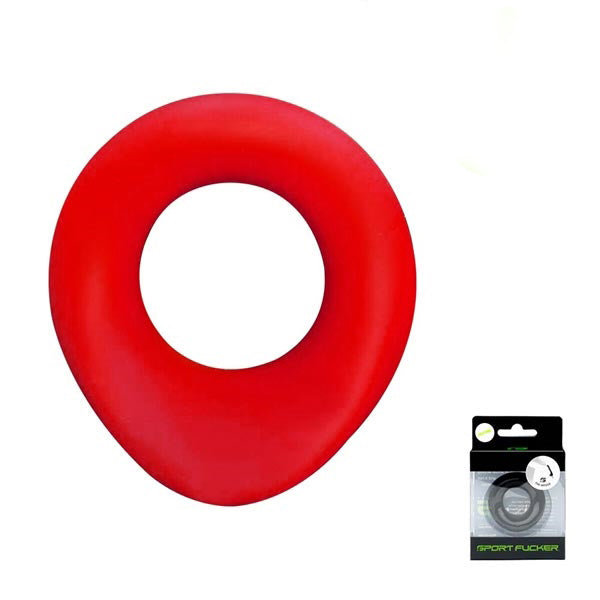 Sport Fucker - The Wedge - Cockring - Siliconen - Rood-Erotiekvoordeel.nl