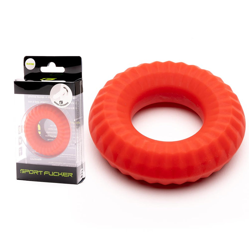 Sport Fucker - Nitro Ring - Siliconen Cockring of Ball Stretcher - Rood-laced-up.nl