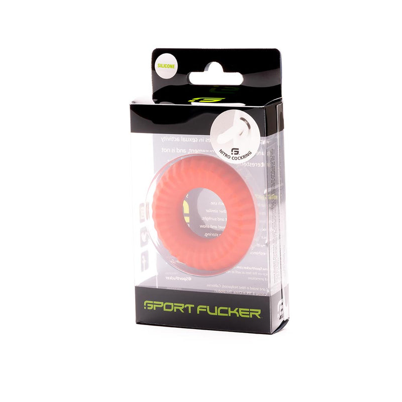 Sport Fucker - Nitro Ring - Siliconen Cockring of Ball Stretcher - Rood-laced-up.nl