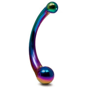 Black Label - The Rainbow Curvy - Dubbelzijdige Metalen Dildo - RVS-laced-up.nl