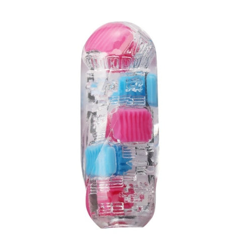 Tenga - Bobble Vacuum Cup Masturbator - Crazy Cubes - Transparant/Roze/Blauw-Laced-up.nl