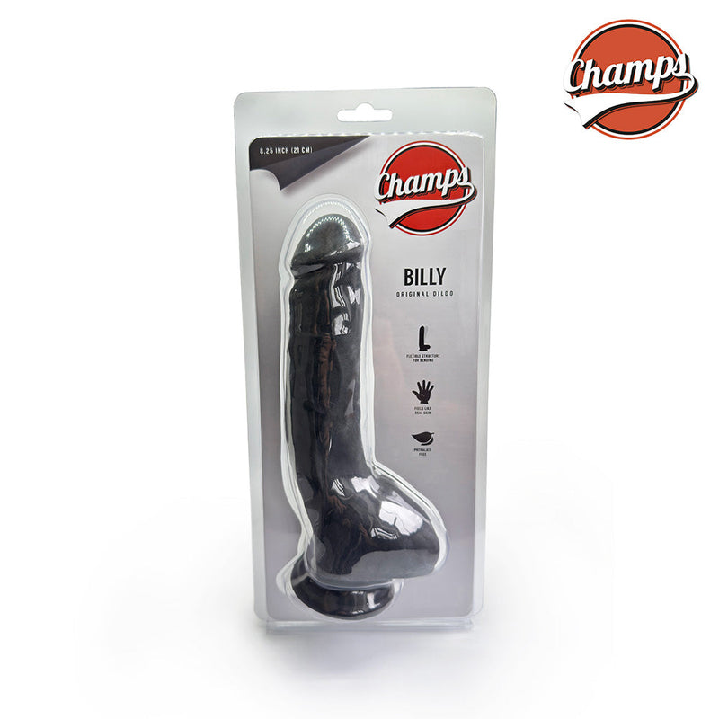 Champs - Billy - Original Dildo - 21 cm - zwart-Erotiekvoordeel.nl