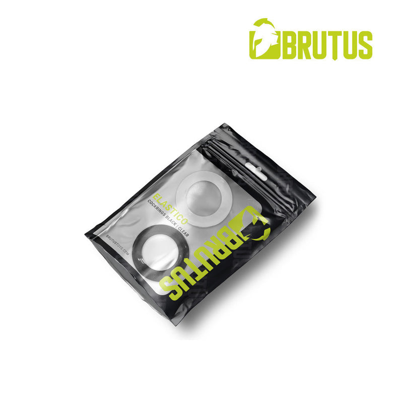 Brutus - Elastico - Rekbare Cockringen Set - Transparant/Zwart-laced-up.nl