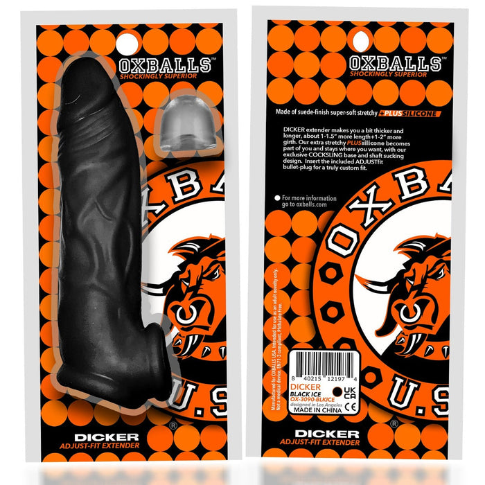 Oxballs - Dicker - Ultra-Slim Penis Sleeve - Black Ice-Erotiekvoordeel.nl